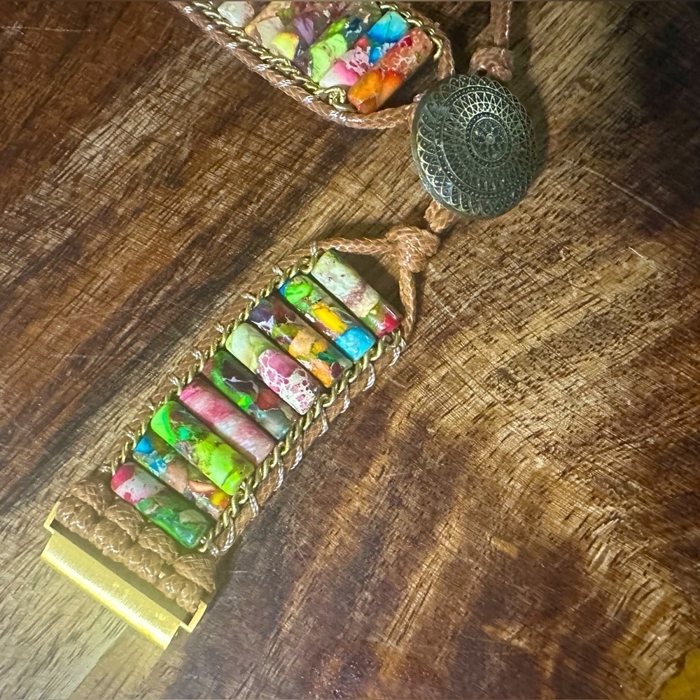 Rainbow Jasper 20mm Smartwatch band for wrist 5-6.5 inches. - Picture 3 of 7